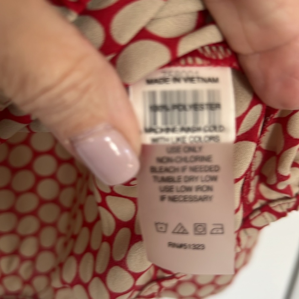 Chaus New York Red and Cream Polka Dot Blouse - Picture 5 of 5